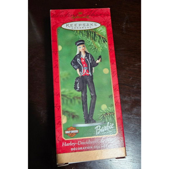 Vintage Hallmark Harley-Davidson Motorcycle Barbie Keepsake Ornament 2000 NIB - Picture 1 of 2